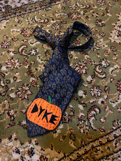 FLORAL DYKE PUMPKIN Up-cycled tie 