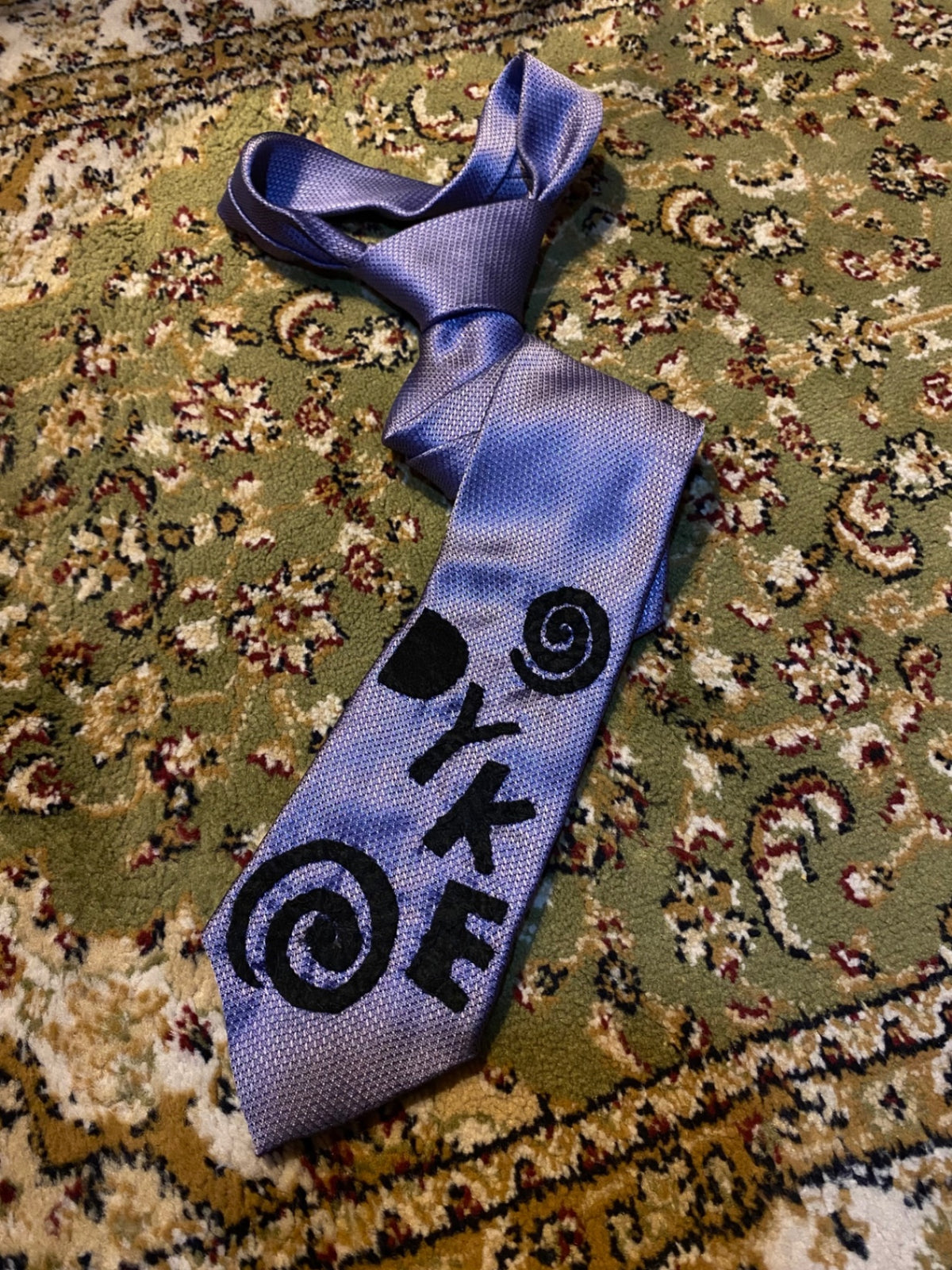 PURPLE SWIRL DYKE Up-cycled tie