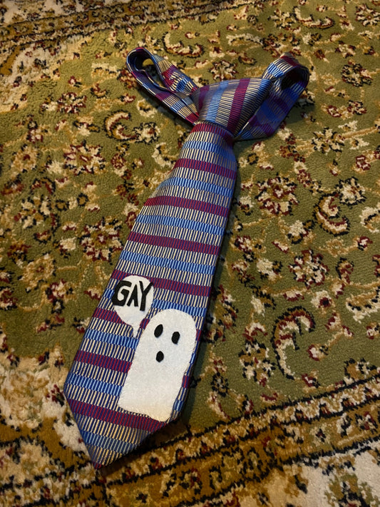 STRIPY GAY GHOST Up-cycled tie