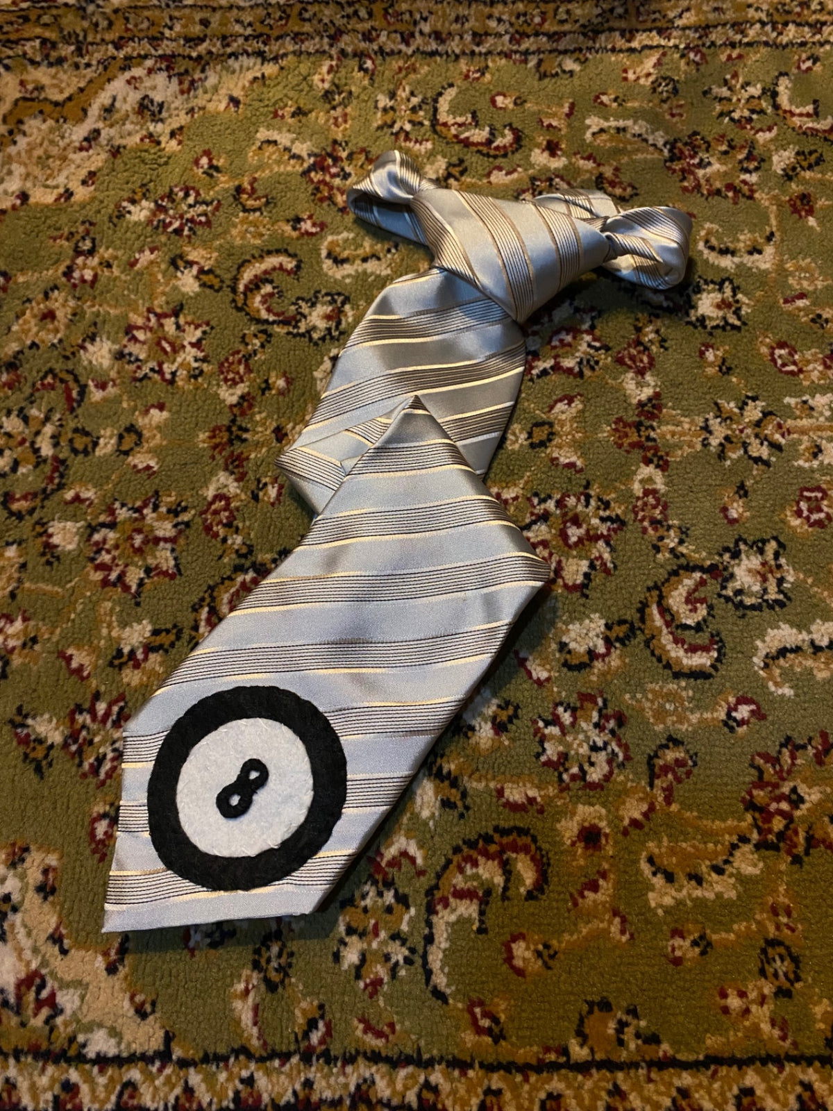 BABY BLUE 8 BALL Up-cycled tie
