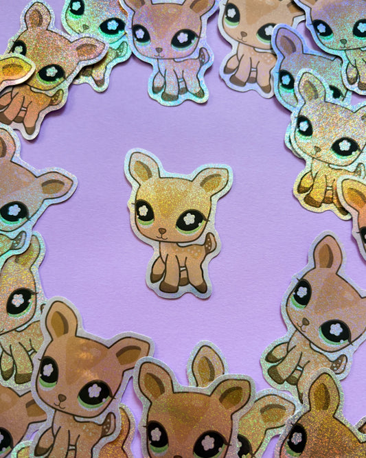 Deer Trinket Holographic Shimmer Vinyl Sticker
