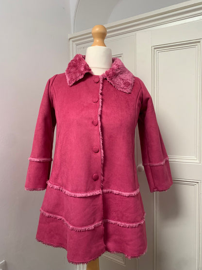 pink button up coat 