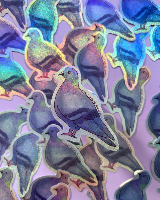 Pigeon Holographic Shimmer Vinyl Sticker