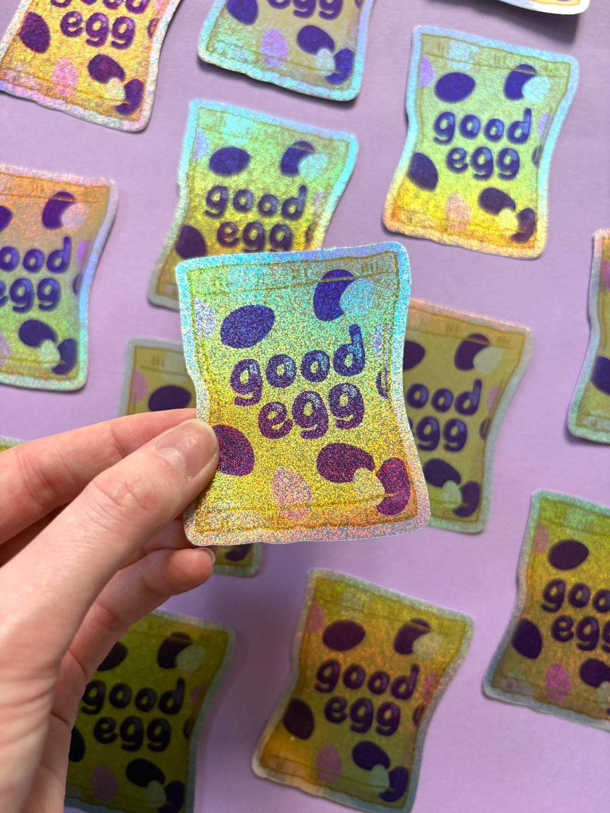 Good Egg Holographic Shimmer Vinyl Sticker