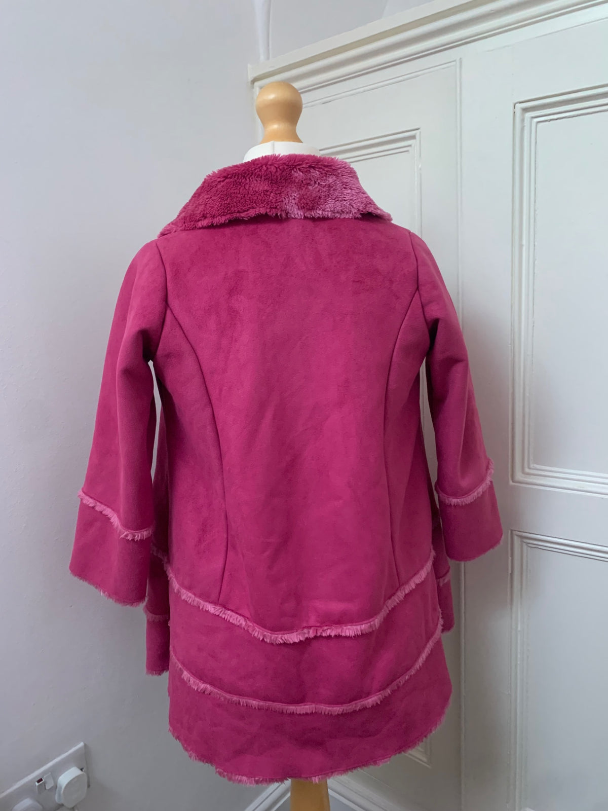 pink button up coat 