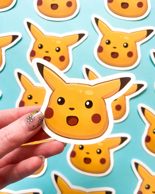Surprised Pikachu Pokemon Vinyl Sticker