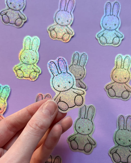 Rabbit Trinket Holographic Shimmer Vinyl Sticker