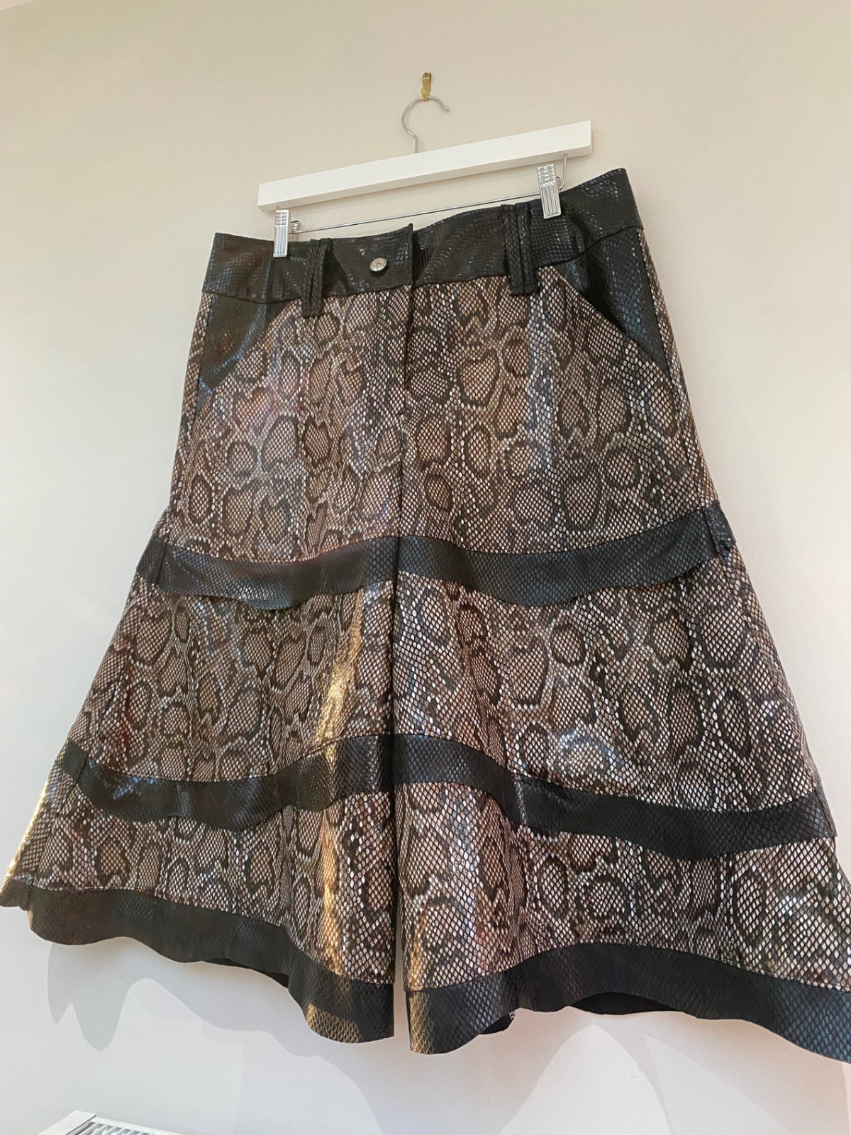 Handmade snake print maxi shorts 