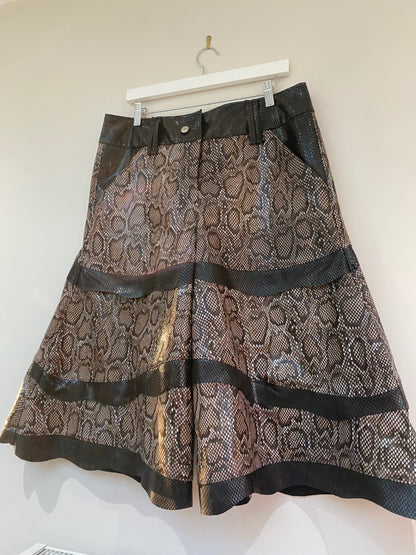 Handmade snake print maxi shorts 