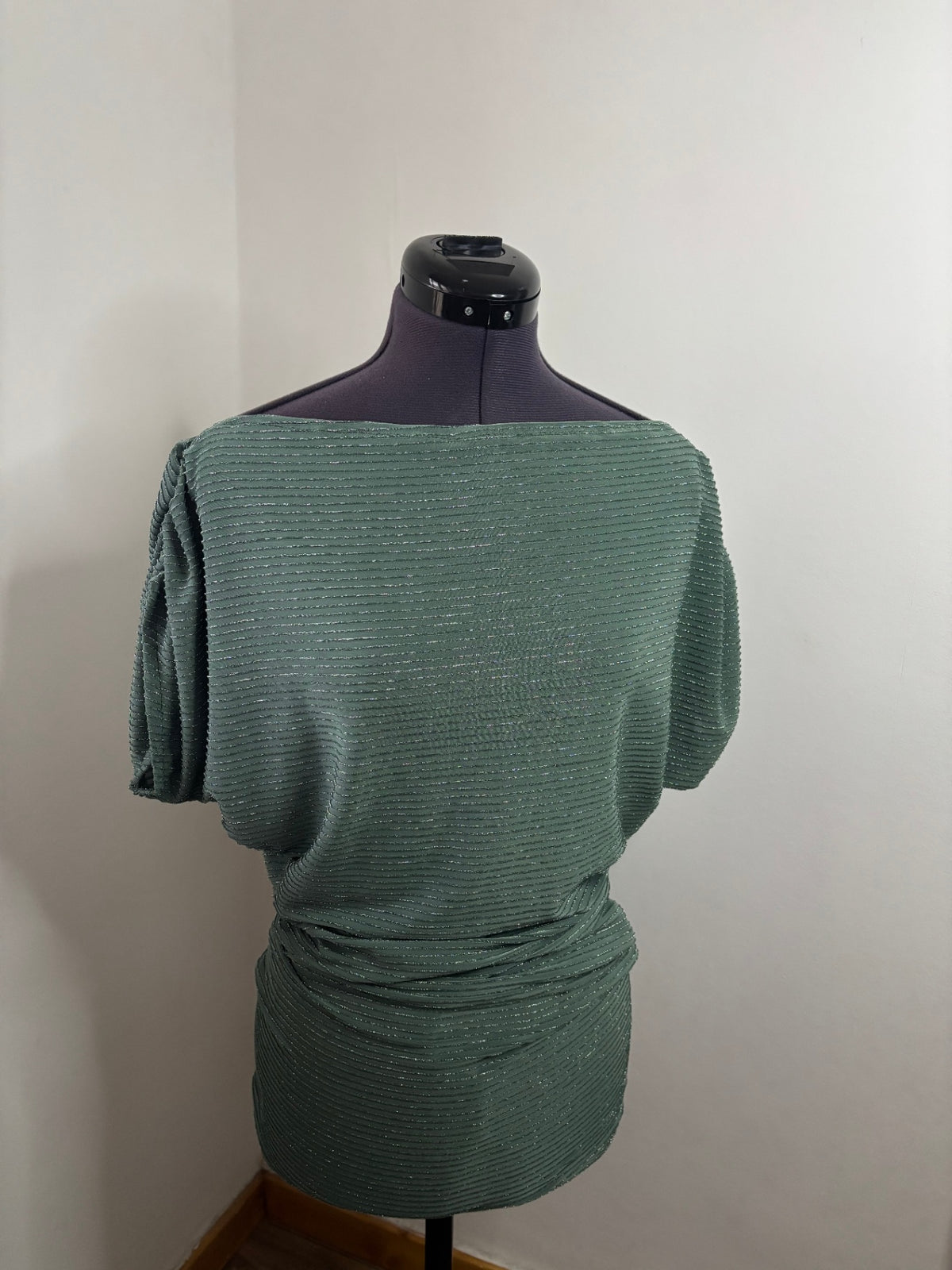 Green sparkle mini skirt