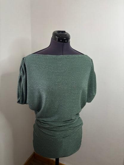 Green sparkle mini skirt