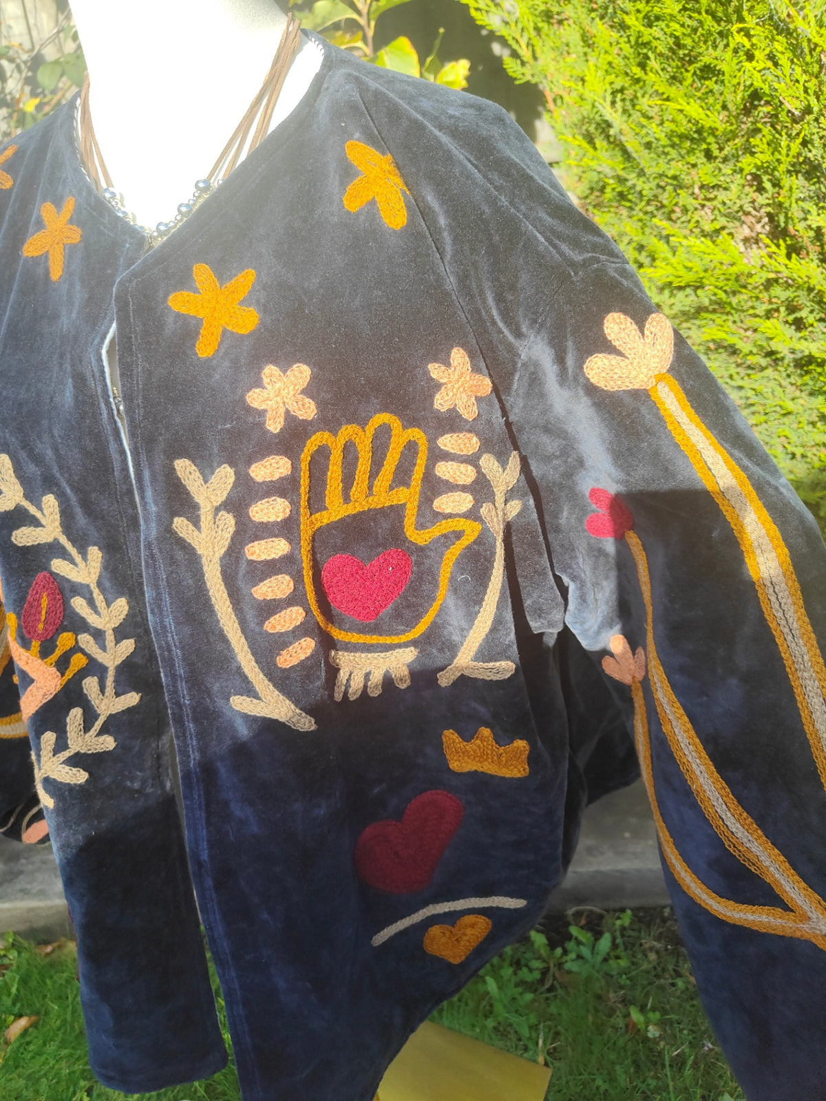 Wanderlust velvet jacket - No collar hand Navy