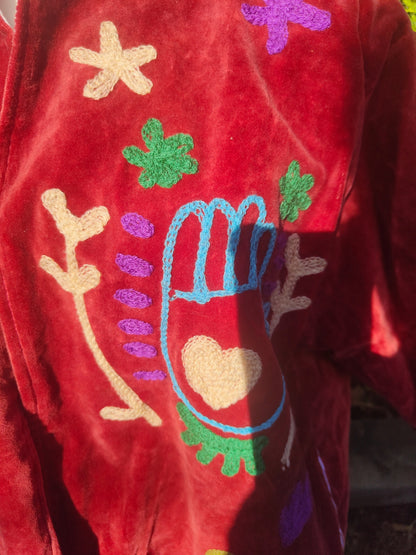 Wanderlust velvet jacket - cactus Red 