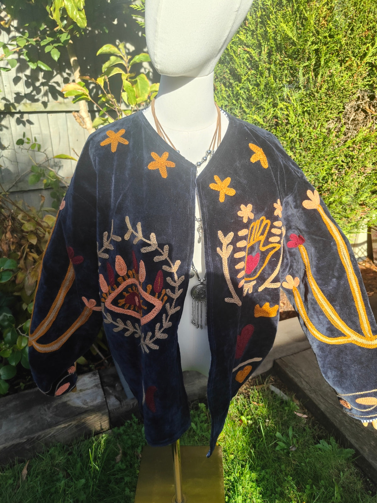 Wanderlust velvet jacket - No collar hand Navy