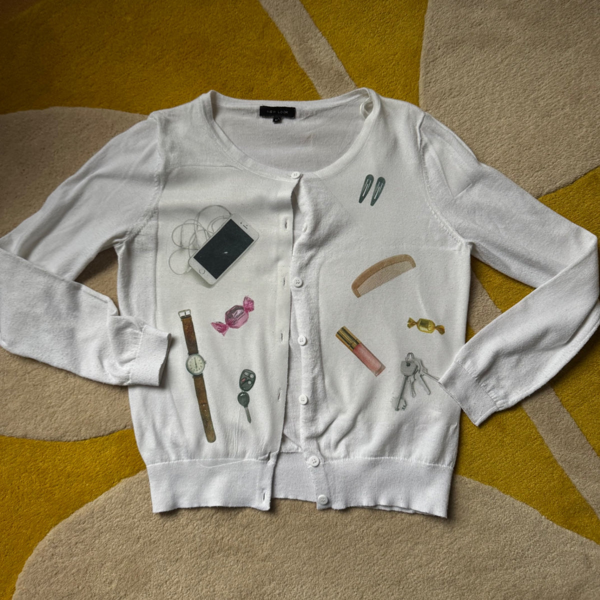 Handbag print cardigan 