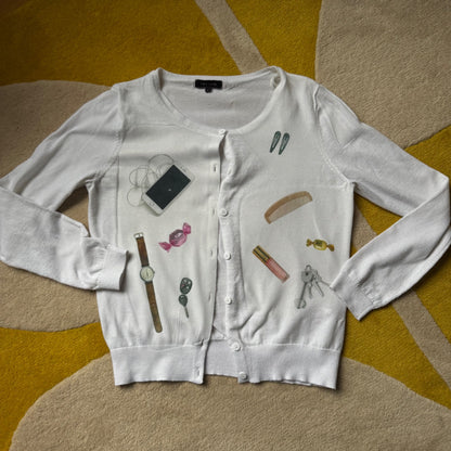 Handbag print cardigan 
