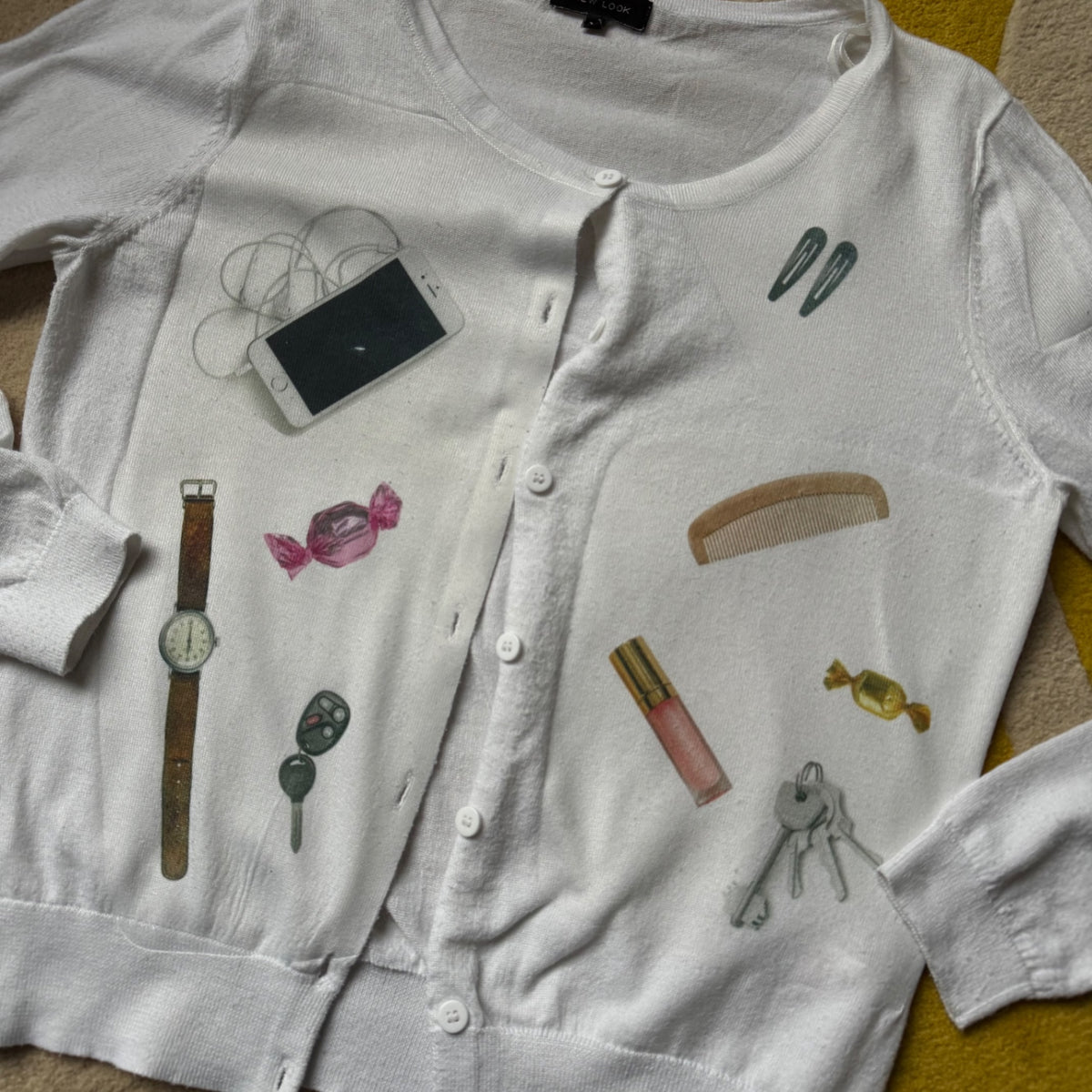 Handbag print cardigan 