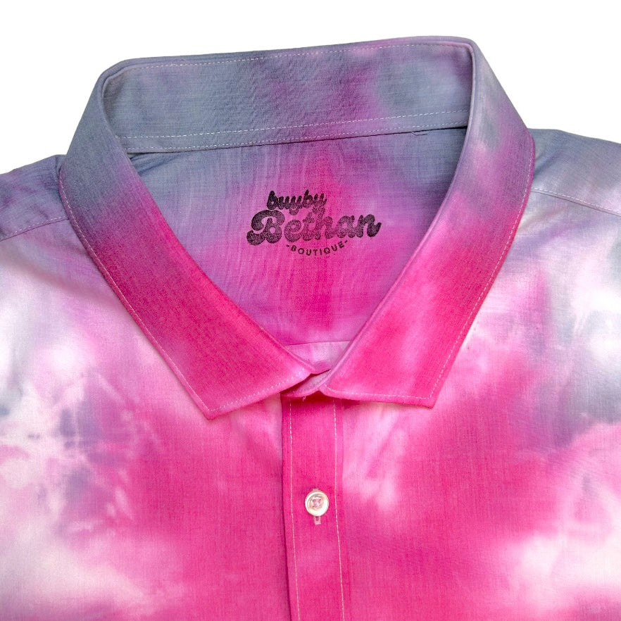 Tie Dye Shirt - Pink Stripe